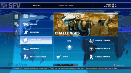 Street Fighter V - Menu v1.02